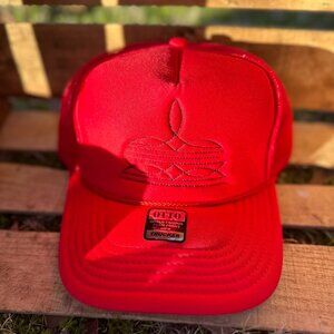 Boot Stitch Truck Hat- Red/Black